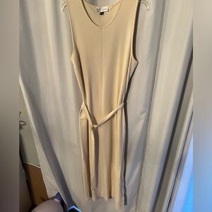 Cream Tank Top Maxi Sweater Dress